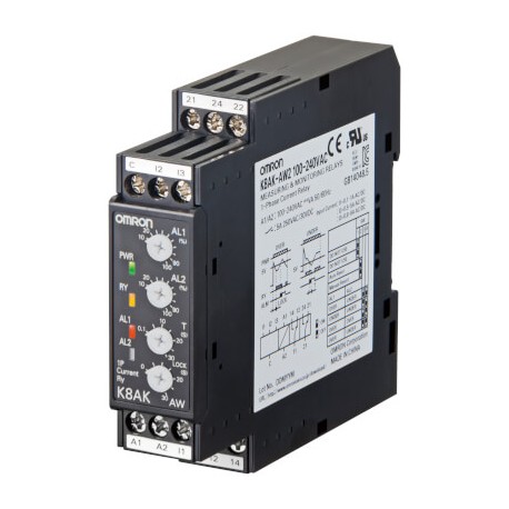 OMRON K8AK-AW1 100-240VAC K8AK-AW1 100-240VAC K8AK0007M K8AKAW1100240VAC OMRON Single-phase Current, Max, and Min 20-500mA 100-240VAC ..