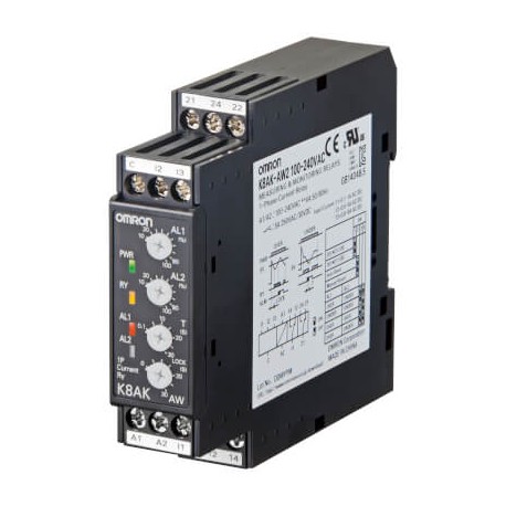 OMRON K8AK-AW2 100-240VAC K8AK-AW2 100-240VAC K8AK0009G K8AKAW2100240VAC OMRON Single phase Current Max and Min 0,1-8A 100-240VAC 2 SP..