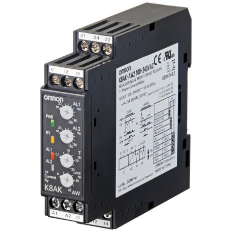 Omron K8AK-AW3 24VAC/DC K8AKAW324VACDC OMRON Single phase Current Max and Min 10-200A 24VAC/DC 2 SPDT