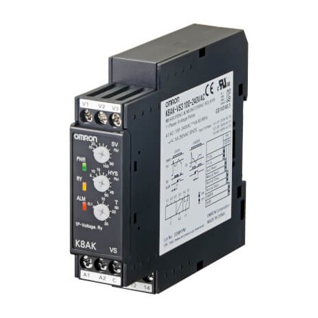 OMRON K8AK-VS2 100-240VAC K8AK-VS2 100-240VAC K8AK0013E K8AKVS2100240VAC OMRON Single-phase Voltage Max or Min 1-150VAC/DC 100-240VAC ..