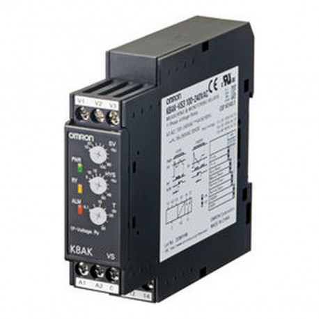 Omron K8AK-VS2 24VAC/DC K8AKVS224VACDC OMRON Single-phase Voltage Max or Min 1-150VAC/DC 24VAC/DC 1SPDT
