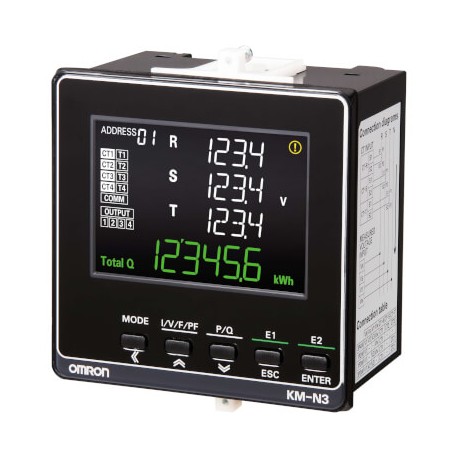 Omron KM-N3-FLK KMN3FLK OMRON Energy meter Multicircuito LED Display of the Push-in+ 96x96