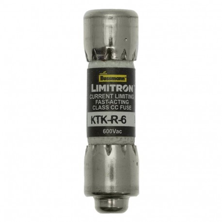 Eaton-moeller CLASS CC FAST ACTING FUSE KTK-R-6 EATON ELECTRIC Fuse-link, LV, 1 A, AC 600 V, 10 x 38 mm, CC, UL, fast acting, rejection-type