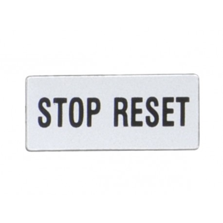 LOVATO ELECTRIC 8LM2TAGB214 8LM2TAGB214 LM2TAGB214 LOVATO LABEL WITH TEXT FOR LPX AU100 LEGEND HOLDER, STOP RESET