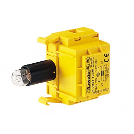 Lovato-electric 8LM2TYL400 LOVATO LAMP-HOLDER WITHOUT MOUNTING ADAPTER, Ø22MM 8LM METAL SERIES, WITH TRANSFORMER, ..