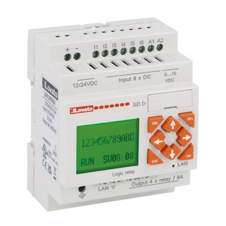 Lovato-electric LRK12RD024 LOVATO Programmable 8E/4O 12-24VDC ETHERNET Relay