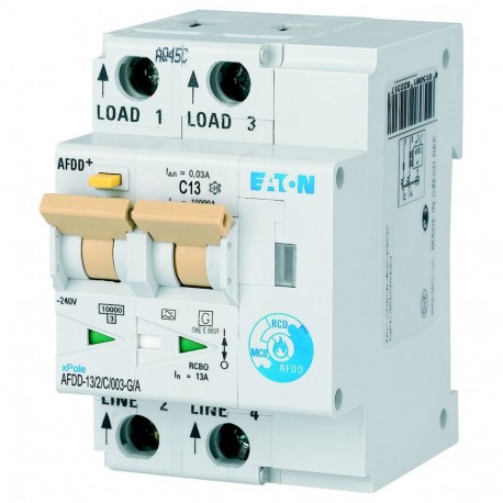 Eaton-moeller AFDD-13/2/C/003-G/A Y7-300149 EATON ELECTRIC Fire Protection Switch, 2p, C, 13 A, 30 mA, Type G/A