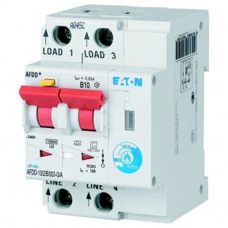 Eaton-moeller AFDD-10/2/B/003-G/A Y7-300162 EATON ELECTRIC Fire Protection Switch, 2p, B, 10 A, 30 mA, Type G/A