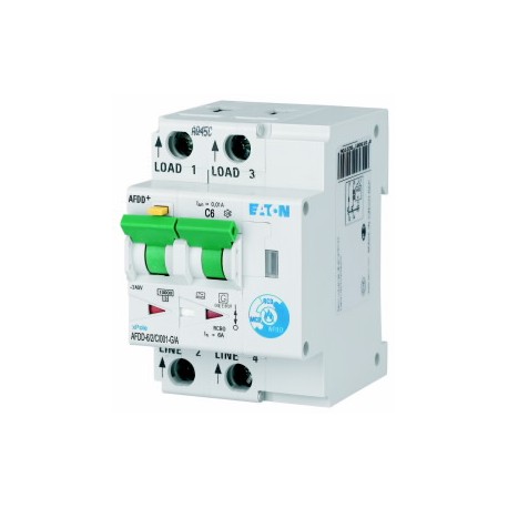 Eaton-moeller AFDD-6/2/C/001-G/A Y7-300188 EATON ELECTRIC Fire Protection Switch, 2p, C, 6 A, 10 mA, Type G/A
