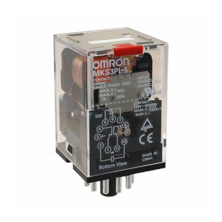 OMRON MKS3PI-5 110VAC MKS3PI-5 110VAC MKSN8473M MKS3PI5AC110BYOMZ OMRON 3PDT 10A Indicator mechanical Button of teste