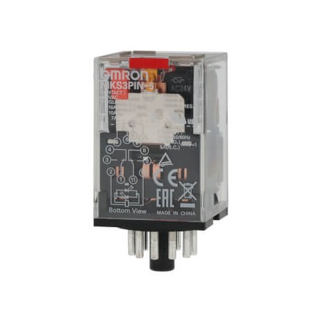 OMRON MKS3PIN-5 24VAC MKS3PIN-5 24VAC MKSN8555R MKS3PIN5AC24BYOMZ OMRON 3PDT 10A Indic. mechanical LED Push button-test