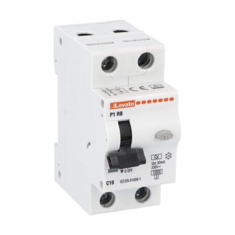 LOVATO ELECTRIC P1 RB 1N C10 A030 P1 RB 1N C10 A030 P1RB1NC10A030 LOVATO RESIDUAL CURRENT CIRCUIT BREAKER WITH OVERCURRENT PROTECTION, 10KA. 2..