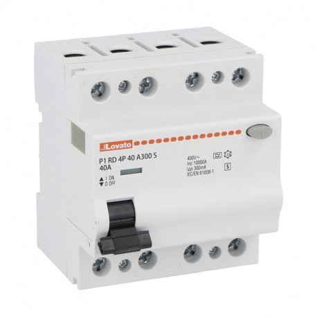 LOVATO ELECTRIC P1RD4P63A300S P1RD4P63A300S LOVATO RCCB 4P 63A IDN 300MA SELECTIVE