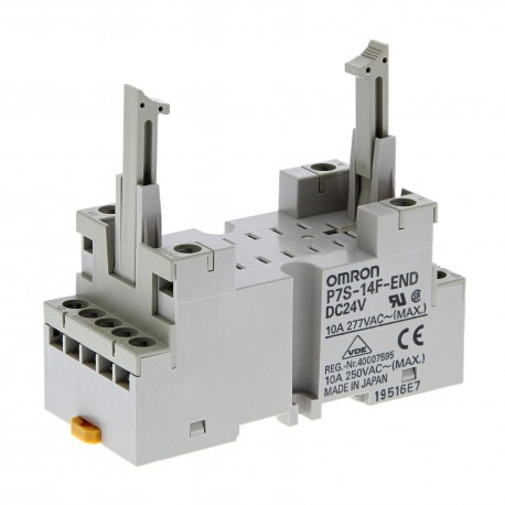 OMRON P7S-14F-END 24VDC P7S-14F-END 24VDC P7SE0001G P7S14FENDDC24 OMRON Base G7S-E 6 poles Screw DIN Rail
