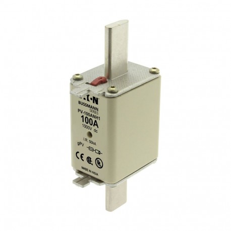Eaton-moeller PV-100ANH1 EATON ELECTRIC cartridge fuse, ultra rapid, 100 a, DC 1000 V, NH1, gPV, UL PV, UL, IEC, indicator..