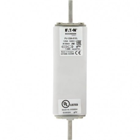 Eaton-moeller FUSE 125A 1000V 1*XL PV PV-125A-01XL EATON ELECTRIC Fuse-link, high speed, 125 A, DC 1500 V, 01XL, 43 x 193 ..