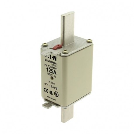 Eaton-moeller PV-125ANH1 EATON ELECTRIC cartridge fuse, ultra rapid, 125 a, DC 1000 V, NH1, gPV, UL PV, UL, IEC, indicator..