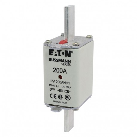 Eaton-moeller PV-200ANH1 EATON ELECTRIC cartridge fuse, ultra fast, 200 a, DC 1000 V, NH1, gPV, UL PV, UL, IEC, indicator ..