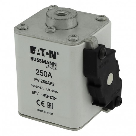 Eaton-moeller PV-250AF2 EATON ELECTRIC Fuse-link, high speed, 250 A, DC 750 V, size 2, 59 x 77 x 130 mm, gR, IEC, with ind..