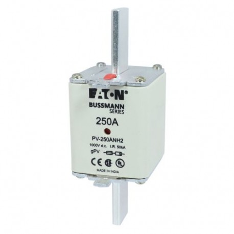 EATON - MOELLER PV-250ANH2 PV-250ANH2 EATON ELECTRIC cartridge fuse, ultra rapid, 250 a, DC 1000 V, NH2, gPV, UL PV, UL, IEC, indicator..