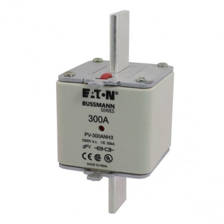 Eaton-moeller PV-300ANH3 EATON ELECTRIC cartridge fuse, ultra rapid, 300 a, DC 1000 V, NH3, gPV, UL PV, UL, IEC, indicator..