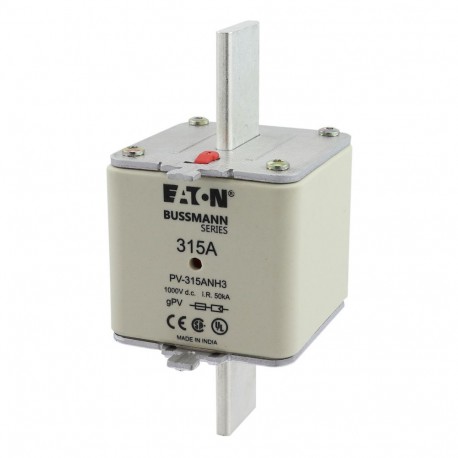 Eaton-moeller PV-315ANH3 EATON ELECTRIC cartridge fuse, ultra rapid, 315 a, DC 1000 V, NH3, gPV, UL PV, UL, IEC, indicator..