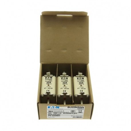 Eaton-moeller PV-32ANH1 EATON ELECTRIC cartridge fuse, ultra rapid, 32, DC 1000 V, NH1, gPV, UL PV, UL, IEC, indicator dou..