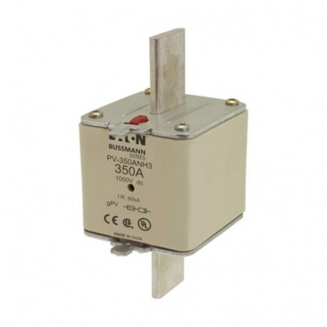 Eaton-moeller PV-350ANH3 EATON ELECTRIC cartridge fuse, ultra rapid, 350, DC 1000 V, NH3, gPV, UL PV, UL, IEC, indicator d..