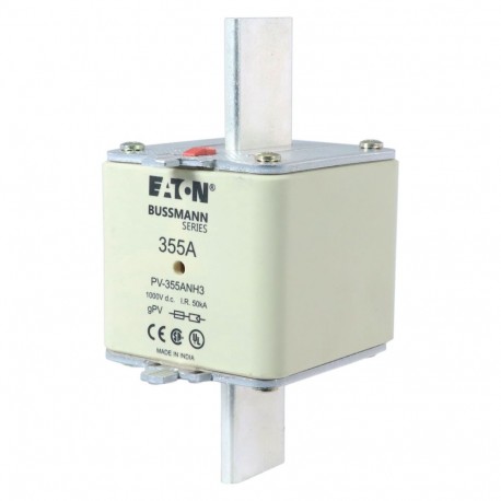 Eaton-moeller PV-355ANH3 EATON ELECTRIC cartridge fuse, ultra rapid, 355 a, DC 1000 V, NH3, gPV, UL PV, UL, IEC, indicator..