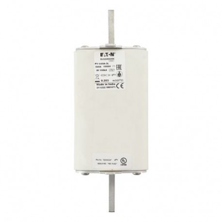 Eaton-moeller FUSE 500A 1000V 3L PV PV-500A-3L EATON ELECTRIC cartridge fuse, ultra rapid, 500 A, DC to 1000 V, 3L, gPV, U..