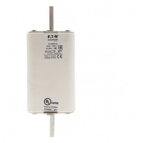 Eaton-moeller FUSE 600A 1000V 3L PV PV-600A-3L EATON ELECTRIC Fuse-link, high speed, 600 A, DC 1000 V, 3L, gPV, UL, IEC