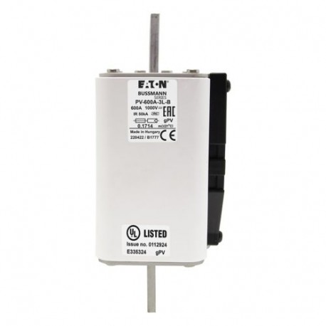 Eaton-moeller PV-600A-3L-B EATON ELECTRIC Fuse-link, high speed, 100 A, DC 1500 V, 1XL, 51 x 189 mm, gPV, IEC, UL, with in..
