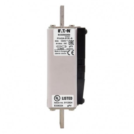 Eaton-moeller PV-63A-01XL-B EATON ELECTRIC Fuse-link, high speed, 100 A, DC 1500 V, 1XL, 51 x 189 mm, gPV, IEC, UL, with i..