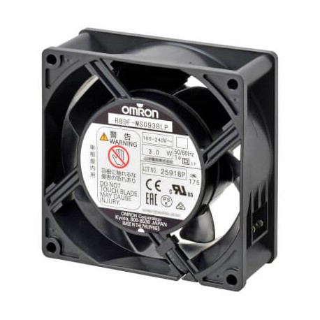 Omron R89F-MS0938LP R89FMS0938LP OMRON AC Axial fan, plastic blade, frame 92x38, low speed, terminals