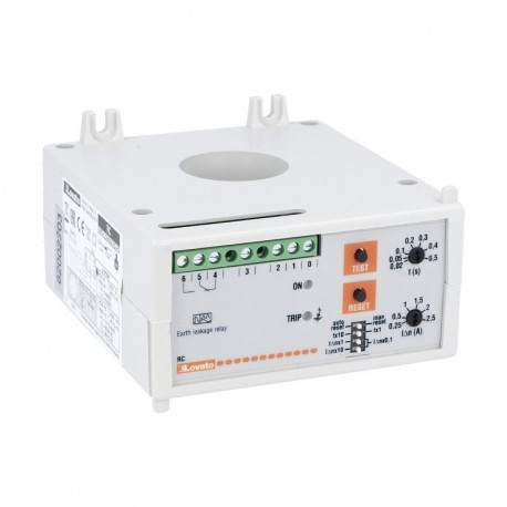 Lovato-electric 31RC3548 LOVATO EARTH LEAKAGE RELAY WITH 1 OPERATION THRESHOLD, COMPACT PANEL MOUNT. CT INCORPORATED,..