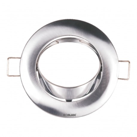 Roblan RDFSN Round Swivel for lamps Dichroics Satined Nickel W/GU10.