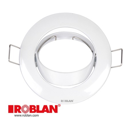 Roblan RDFSW Round Swivel for lamps Dichroics White W/GU10.