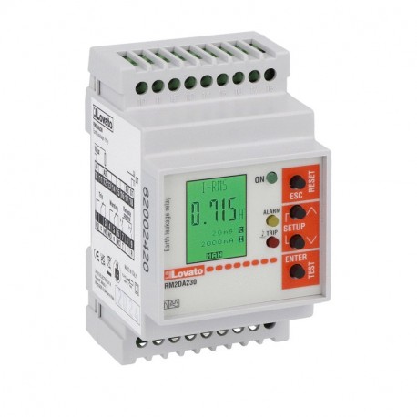 Lovato-electric RM2DA230 LOVATO EARTH LEAK. RELAY 2OUT DISPLAY 230VAC