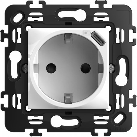 BTICINO RW4141USB RW4141USB BTCINO CL-BASE 2P+T+USBC 1.5A 2M BLAN