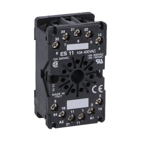Lovato-electric 31S11 LOVATO 11-PIN SOCKET FOR SCREW FIXING OR MOUNTING ON 35MM DIN RAIL (IEC/EN 60715), USED WITH LV2E...