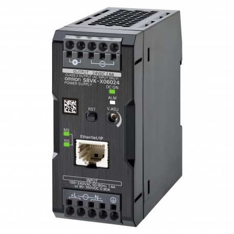 Omron S8VK-X06024-EIP S8VKX06024EIP OMRON Power source type book, 60 W, 24 Vdc, 2.5 A DIN-rail mounting,..