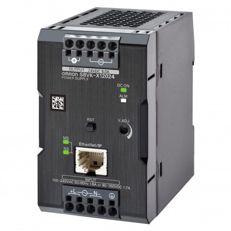 Omron S8VK-X12024-EIP S8VKX12024EIP OMRON Power source type book, 120 W, 24 Vdc, 5 A, DIN-rail mounting,..