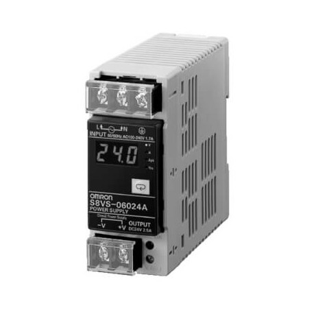 Omron S8VS-06024A S8VS06024A,1 OMRON 60W / 24V / 2.5 A DIN-Display Period mant.