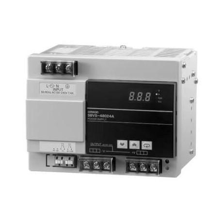 Omron S8VS-48024B S8VS48024B,1 OMRON Power supply, 480 W, 100-240 VAC TO 24 VDC, 20 A DIN with display