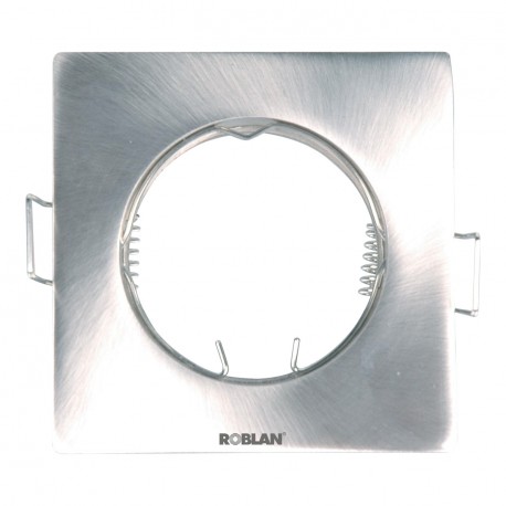 Roblan SDFFN Squared Fixed empotrable for lamps Dichroics Satined Nickel W/GU10.
