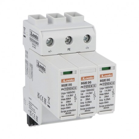 LOVATO ELECTRIC SG2EDGK50M3R SG2EDGK50M3R LOVATO PROT. SURGE DEVICE TYPE 1-2 1500VDC+RC
