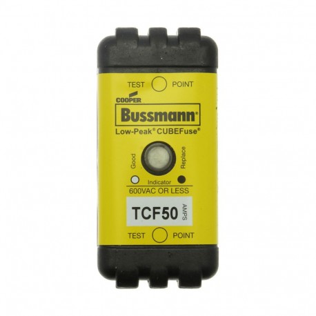 Eaton-moeller TIME DELAY CUBEFUSE 50A IND CUBEFUSE, TCF 50A IND TCF50 EATON ELECTRIC cartridge fuse, BT, 50 A, AC 600 V, DC 300 V, 26 x 29 x 55 mm, CF..