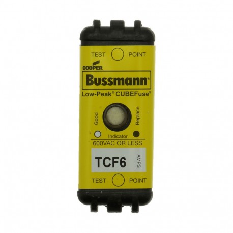 Eaton-moeller TIME DELAY CUBEFUSE 6A IND CUBEFUSE, TCF 6A IND TCF6 EATON ELECTRIC cartridge fuse, BT, 6 A, AC 600 V, DC 300 V, 20 x 26 x 48 mm, CF, J..