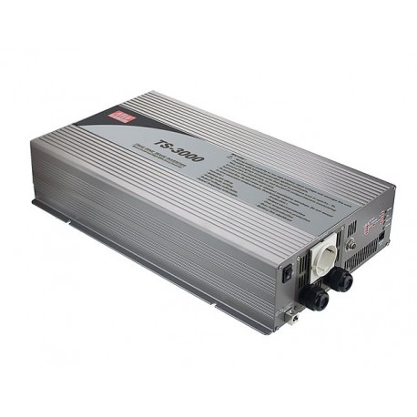 Meanwell TS-3000-224B True Sine Wave DC-AC Power Inverter, battery 24VDC, Output 230VAC, 3000W, EU AC Output..