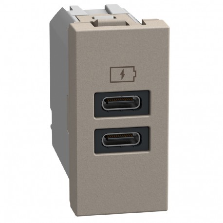 Bticino YG4191CC BTCINO LW-BASE USB C+C 3A 15W 1M ST